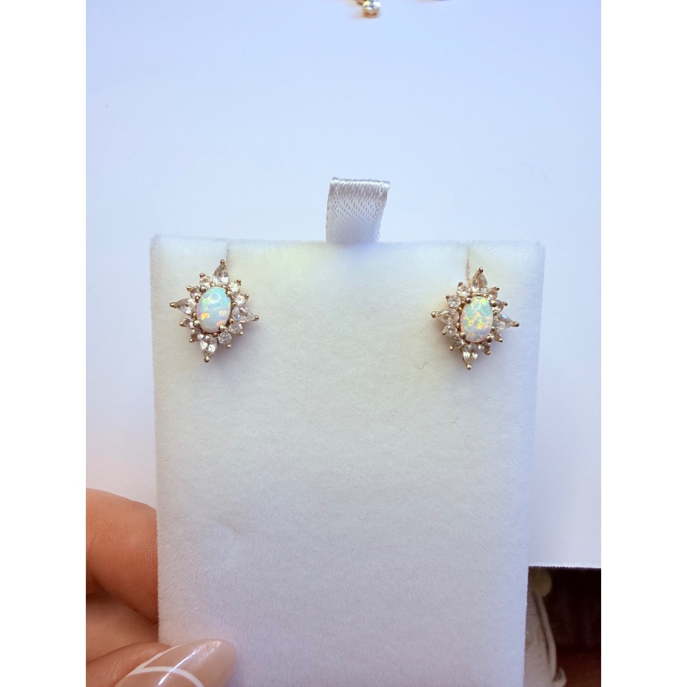 Sterling opal earrings